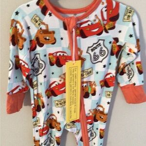 Disney Cars Themed Kids Footie - Red and Orange